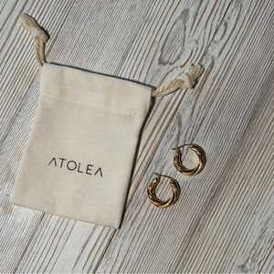Atolea Everyday Twisted Gold Hoops